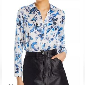 L’Agence silk butterfly print blouse